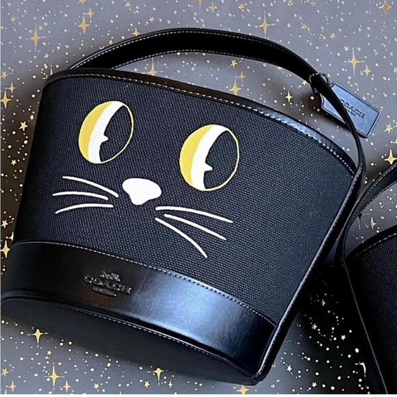 Coach Handbags - Coach Black Cat Face Shoulder Bag